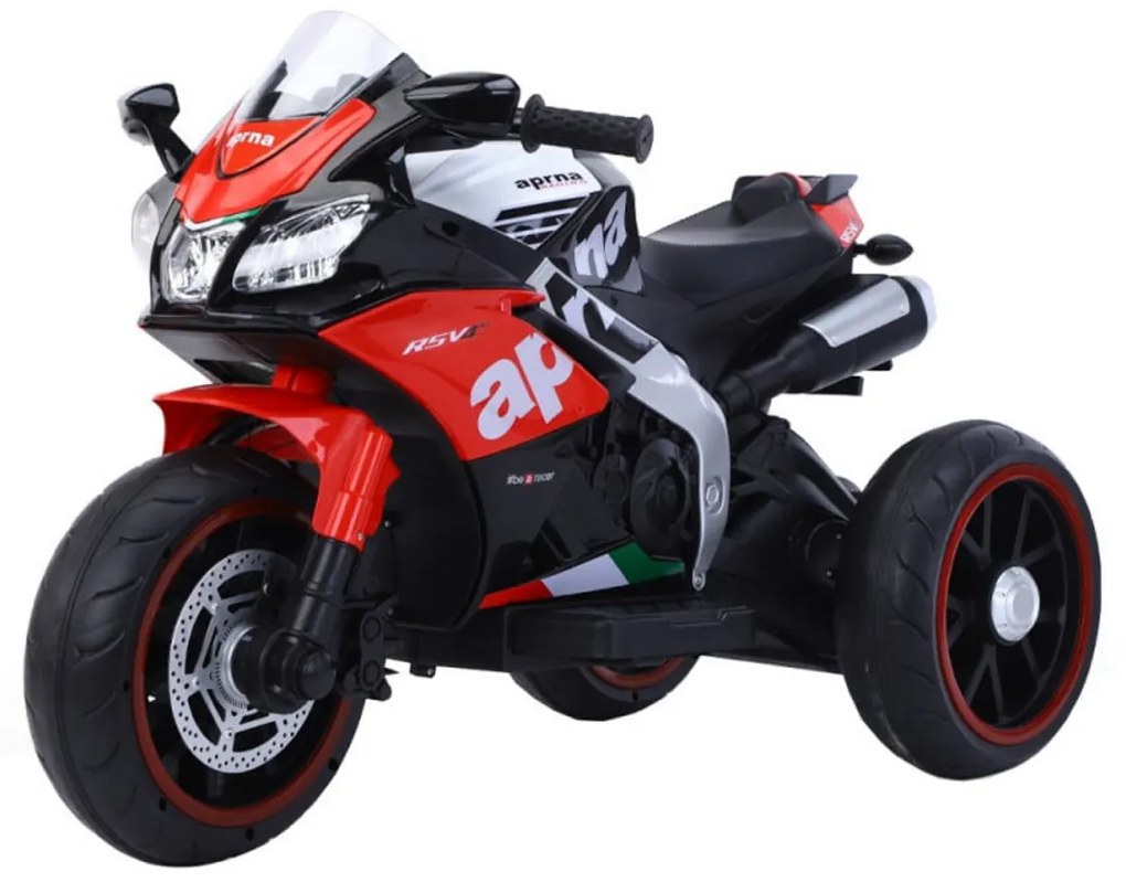 Motocicleta Electrica cu Acumulator Pentru Copii NOVOKIDS™ Aprilia Panorama Edition, 3-8 ani, Max 30 kg, Cu Melodii si Lumini frontale, MP3 USB,