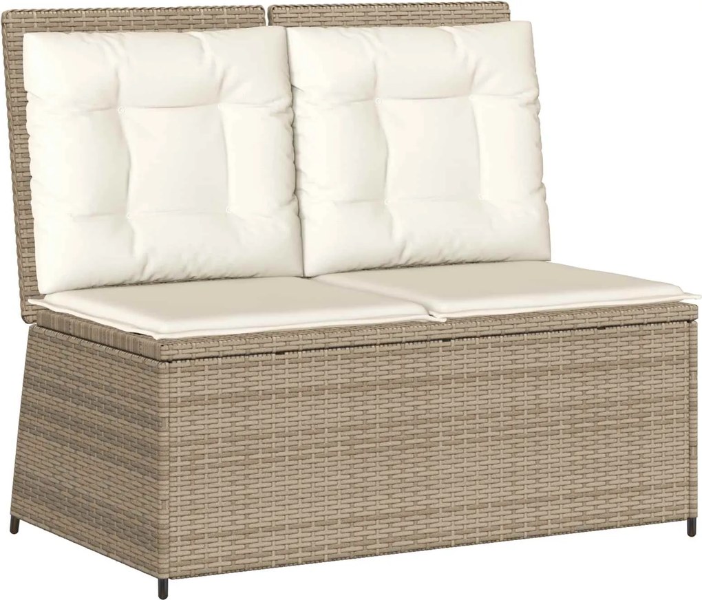 vidaXL Bancă de grădină Bej poliratan