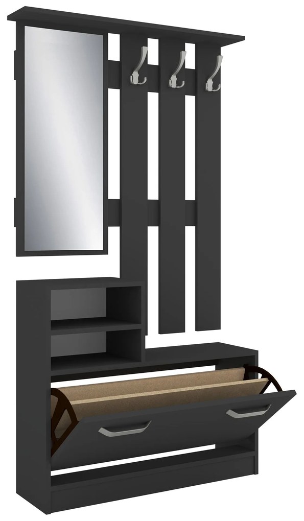 Cuier Lyon, Antracit, L 85 x l 24 x H 180 cm