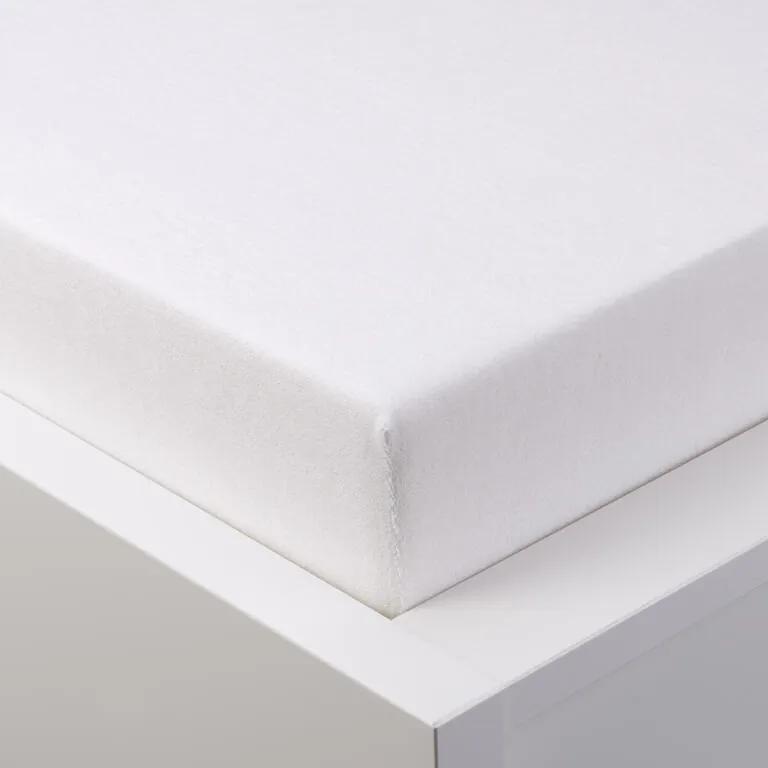 Cearșaf elastic frotir GRAND alb pat dublu