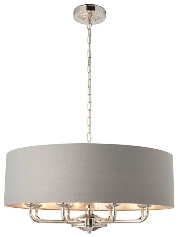 Lustră pe lanț Endon 94415 HIGHCLERE 8xE14/40W/230V gri/crom lucios