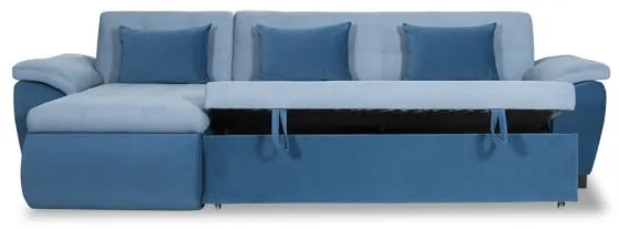 Coltar Extensibil Stanga Novara, Albastru, 309 x 172 x 90 Cm