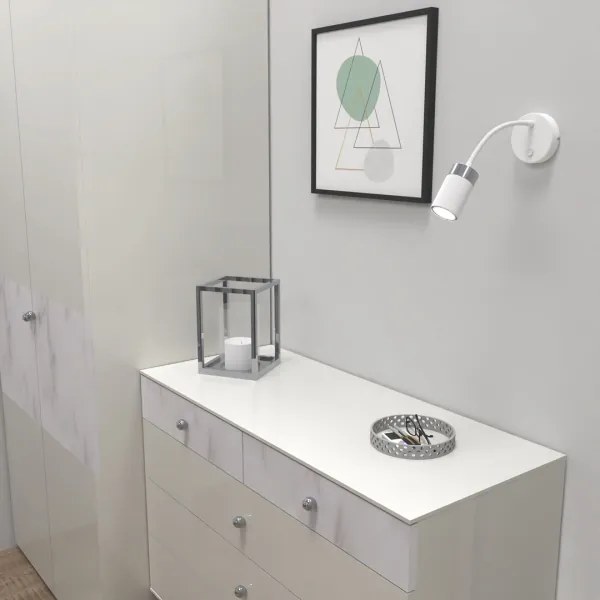 Veioză flexibilă JOKER 1xGU10/8W/230V alb/crom mat