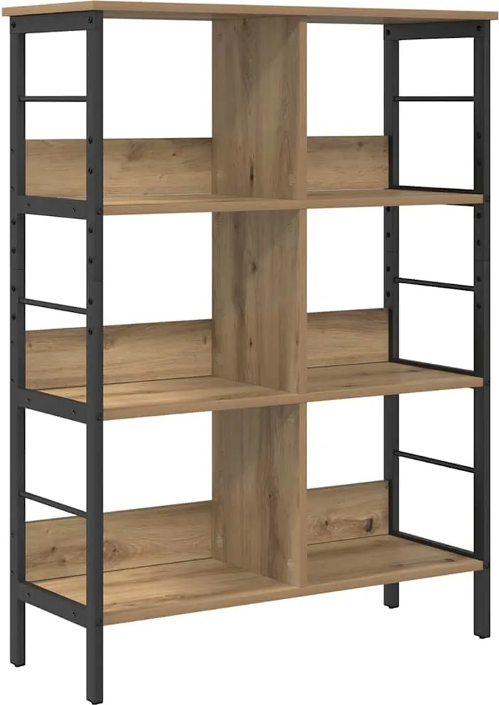 vidaXL Raft pentru cărți Stejar Artizanal 82 x 32 x 112 cm