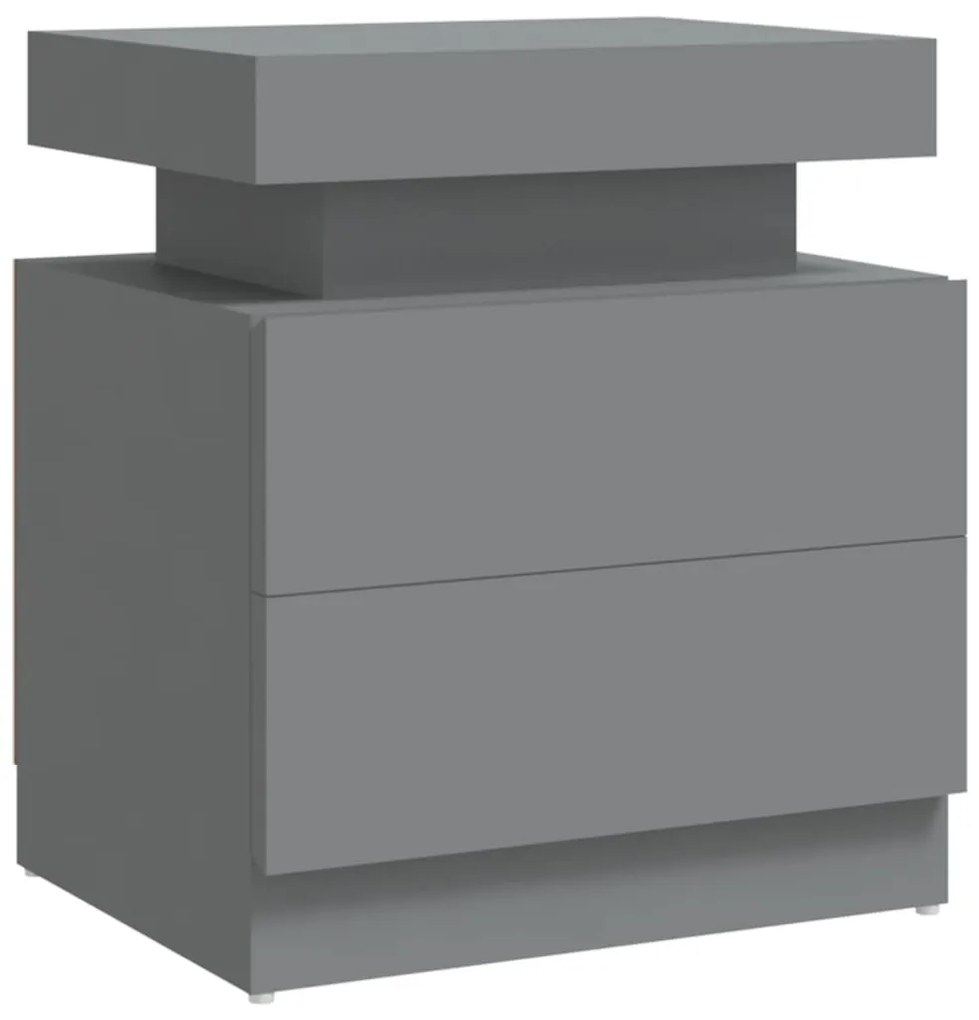 vidaXL Noptieră, gri, 45x35x52 cm, lemn prelucrat