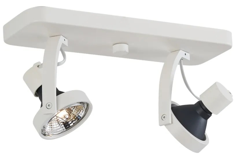 Spot de tavan de design alb GU10 70mm cu 2 lumini reglabil - Vo