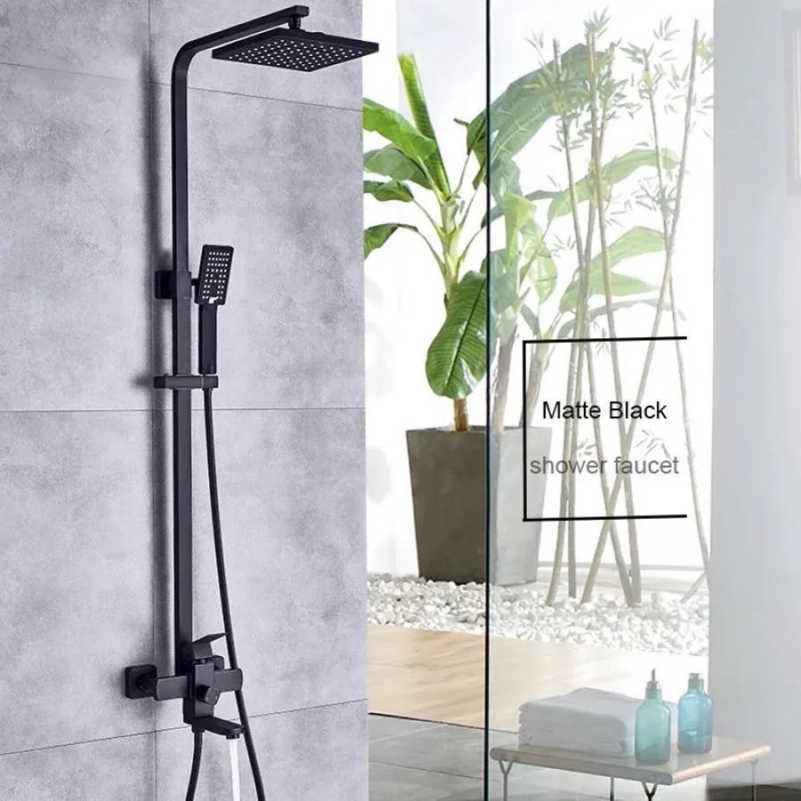 Baterie duș, design rafinat și finisaj elegant – Model Negru HS007 – Perfectă pentru Baia Ta Modernă