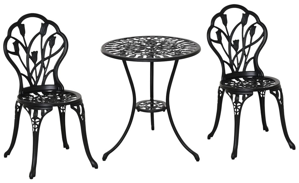 Outsunny Set de Gradina 3 Piese din Aluminiu, Set Exterior