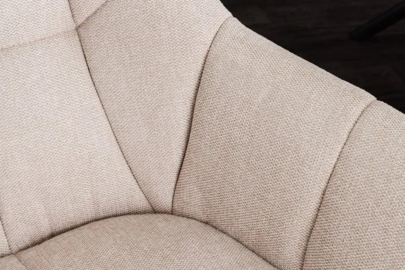 Set 2 scaune pivotante Papillon, tesatura structurala sampanie bej