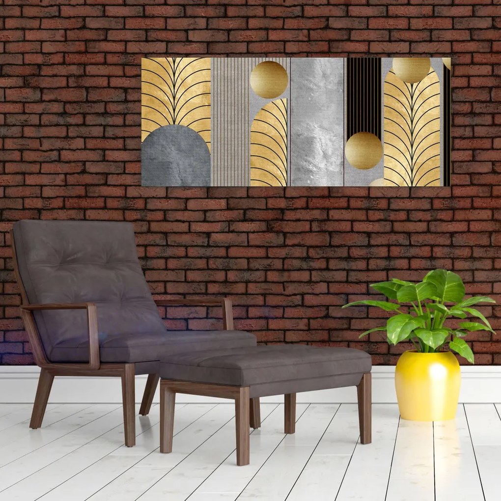 Tablou - Decorațiuni de aur (120x50 cm)