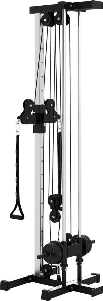 SPORTNOW Stație cu dublu scripete reglabilă în 15 poziții montare pe perete partea superioară a corpului, acasă, fitness, sală | Aosom Romania