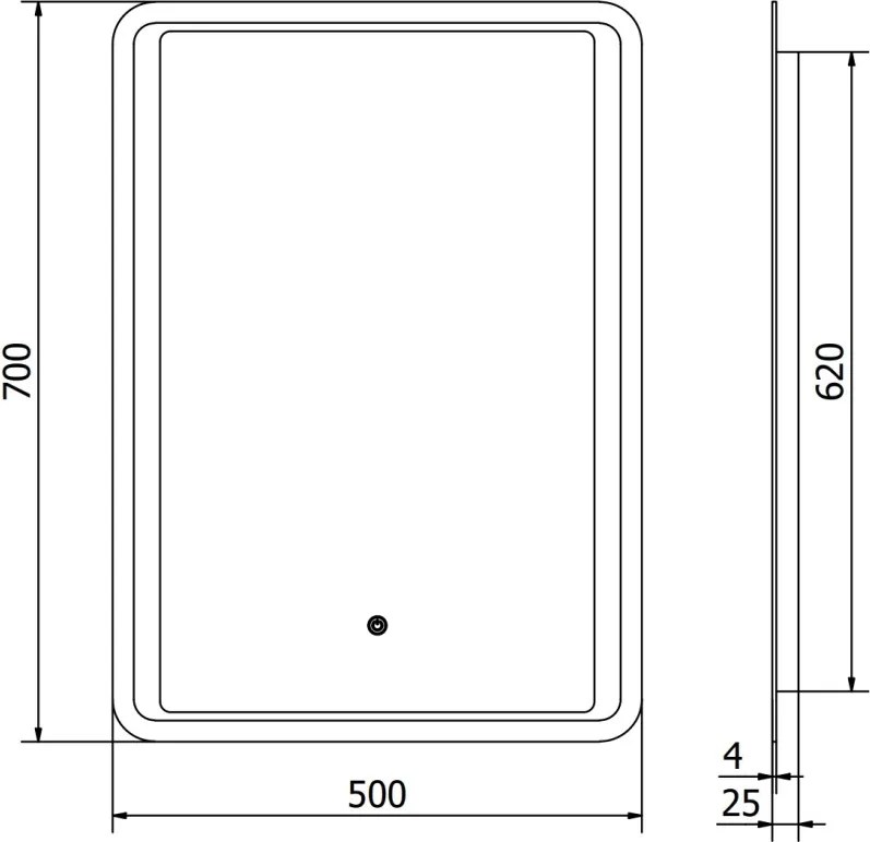 Mexen Zusa oglindă de baie iluminată 50 x 70 cm, LED 6000K, anti-ceață - 9808-050-070-611-00
