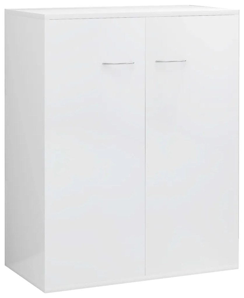 800735 vidaXL Dulap, alb extralucios, 60x30x75 cm, lemn prelucrat