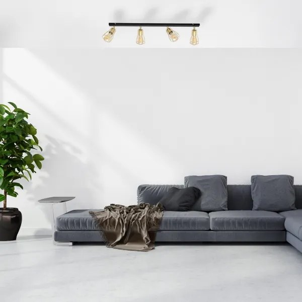 Spot TUBE 4xE27/15W/230V auriu/negru