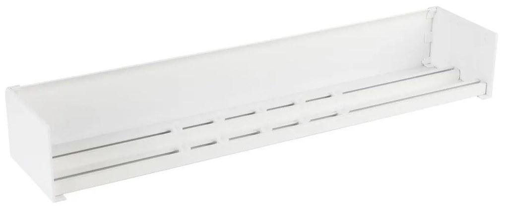 Sina perdea AonDeco cu inaltime de 7 cm din aluminiu, dubla,  alba, cu toate accesoriile incluse, draperie - 300 cm
