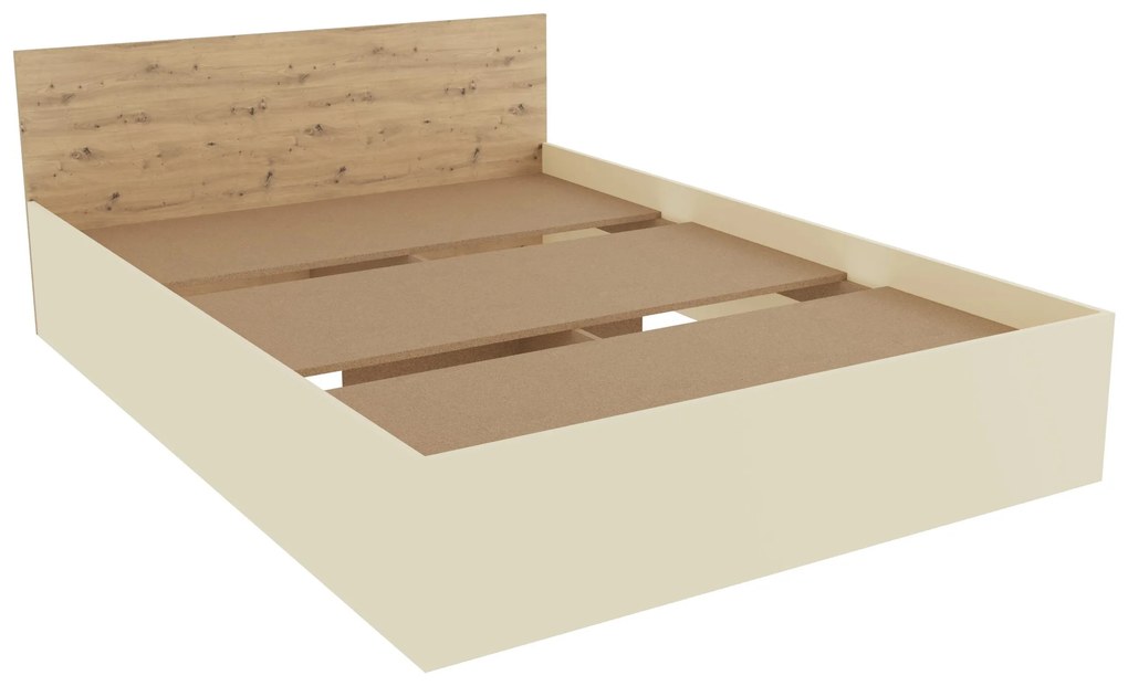 Set dormitor Malmo V6, Pat 200 x 140 cm, Stejar Artisan/Argila