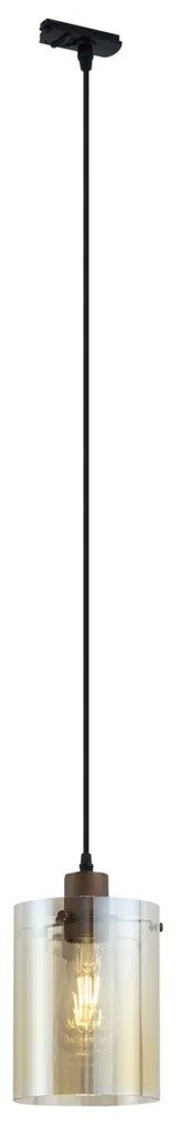 Spot modern bronz închis cu sticlă ambră pentru sistem de șină monofazat - Iconic Dome