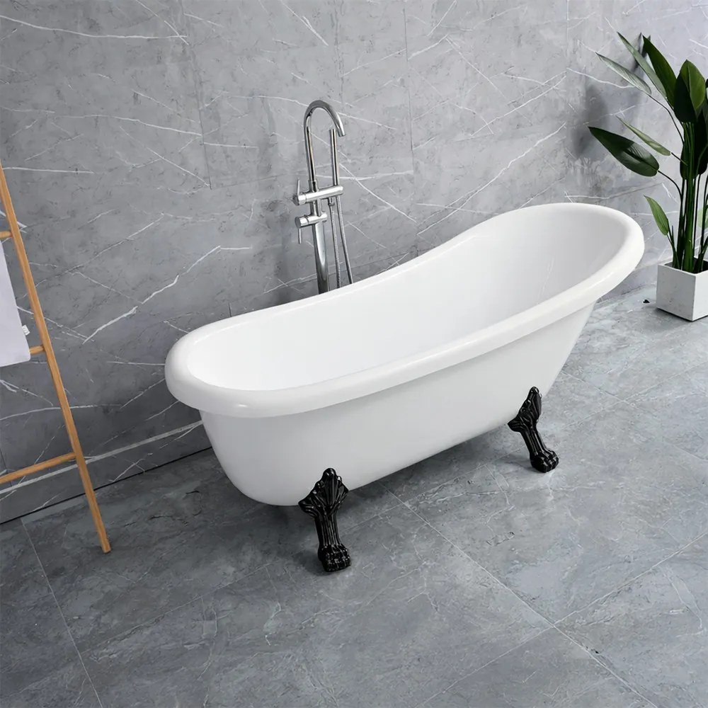 Clark cadă independentă cu picioare metalice 170x73x73 cm negru