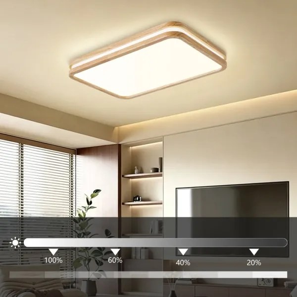 Brilagi - Corp de iluminat LED reglabil MOLINA SQUARE LED/54W/230V stejar 60x40 cm + telecomandă
