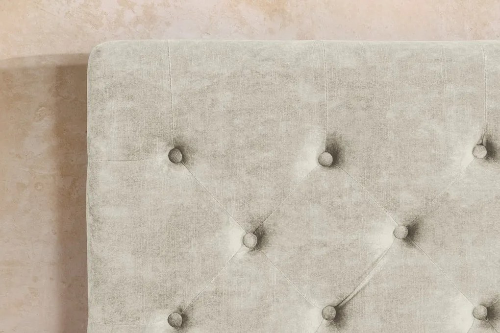 Pat PARIS 180x200cm catifea bej sampanie cu spatiu de depozitare