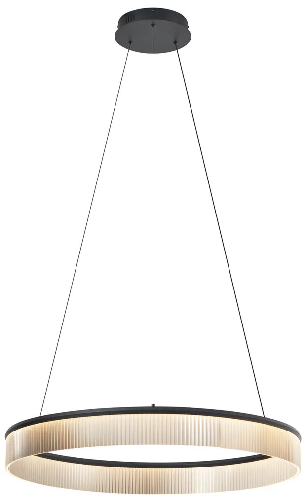 Lampă suspendată modernă neagră 78cm incl. LED cu 3 trepte de intensitate luminoasă - Anello Chandelier