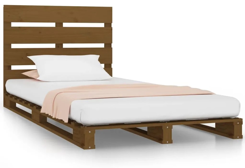 3190498 vidaXL Cadru de pat Single 3FT maro miere 90x190 cm lemn masiv de pin