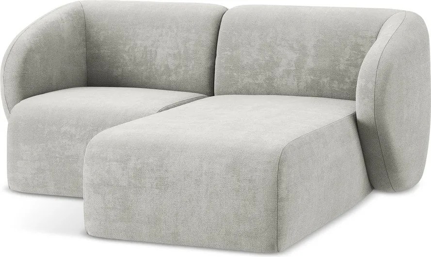 Colțar gri deschis cu tapițerie din chenille (cu colț pe partea dreaptă/cu șezlong) Lani – Makamii