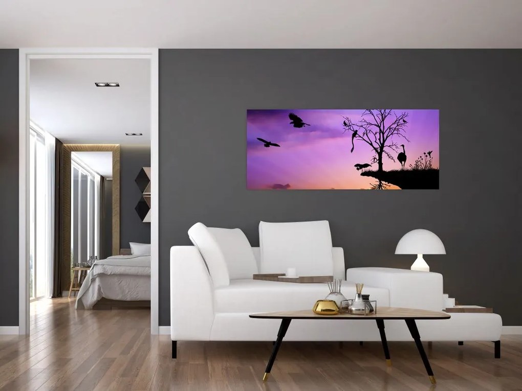 Tablou - Siluetele animalelor (120x50 cm)