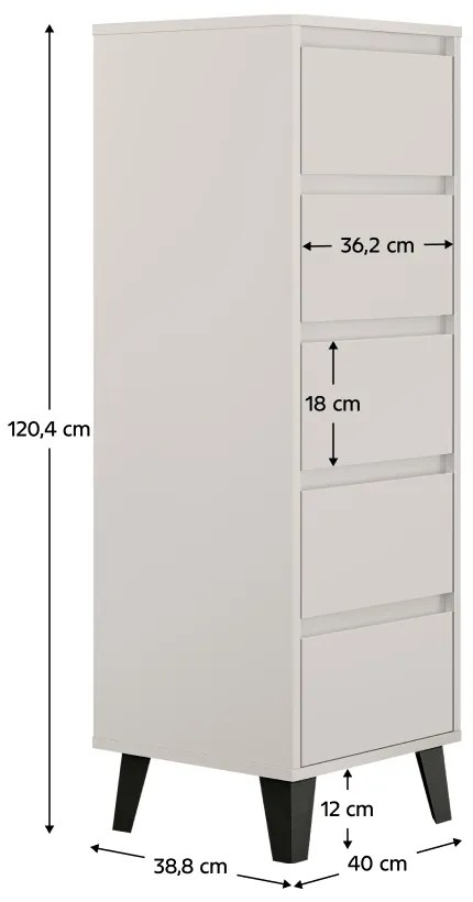 Comoda BOGAN 5S40, crem