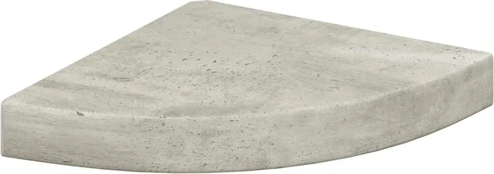 vidaXL Raft de colț de perete, gri beton, 25x25x3,8 cm, MDF