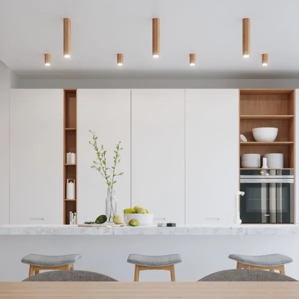 Spot ZEKE 1xGU10/40W/230V 10 cm stejar Sollux SL.1033