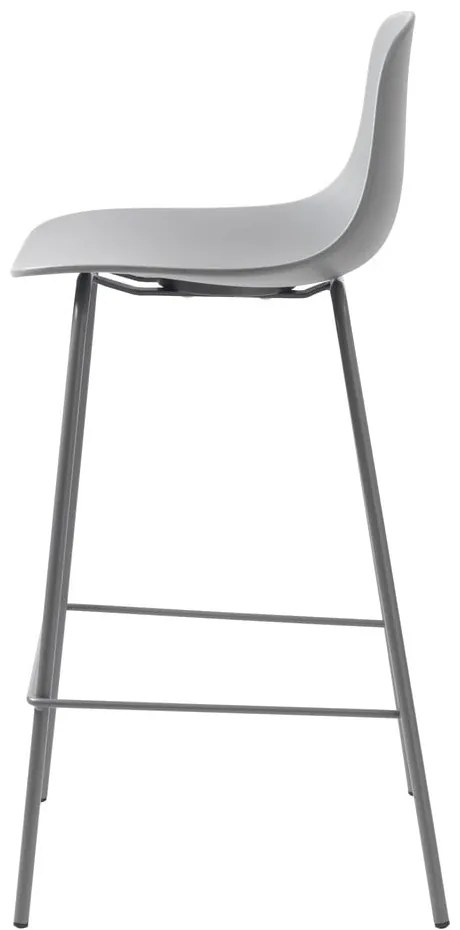 Scaun de bar gri din plastic (înălțime șezut 67,5 cm) Whitby – Unique Furniture