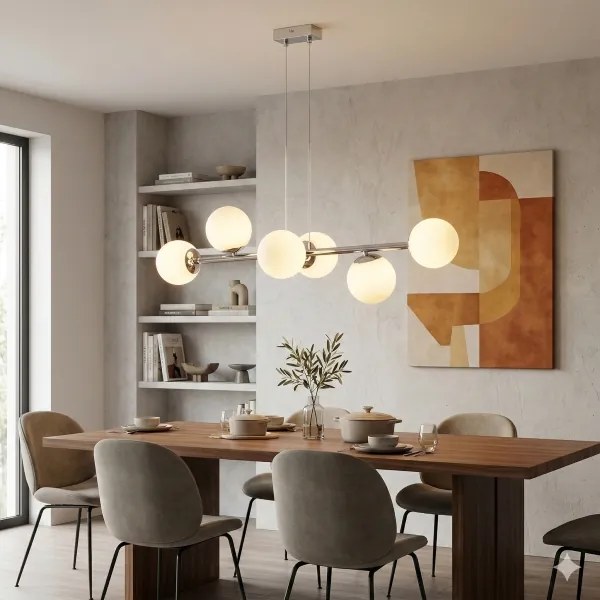 Brilagi - Lustră suspendată pe cablu MALONY, 6 x E14, max. 20W, 230V, crom lucios