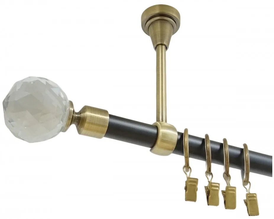 Galerie tavan simpla duo KULA CRYSTAL /19 - negru/aur antic (Alege marime: 200 cm)