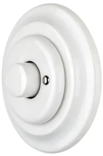 Bohemia-Design - Dimmer retro rotativ din porțelan cu ramă, 250 V / 10 A, alb