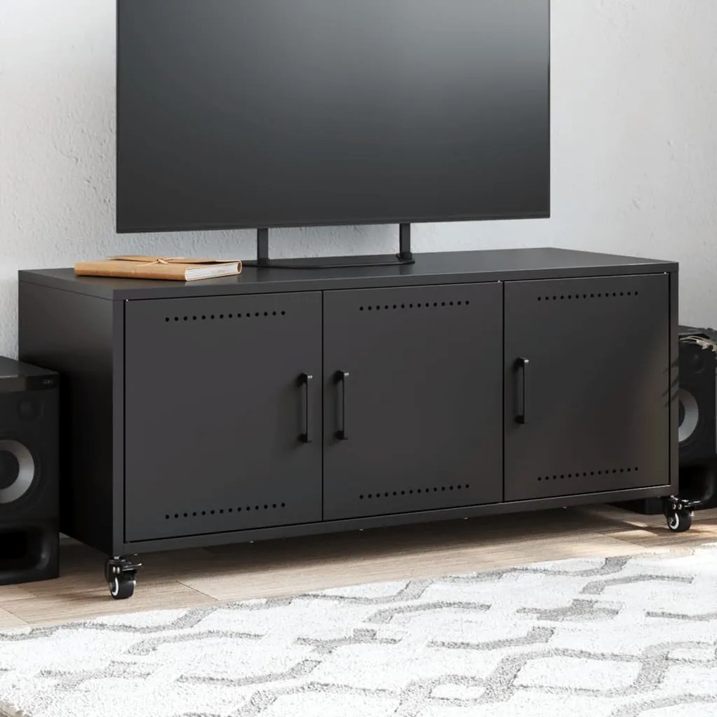 vidaXL Dulap TV, negru, 100,5x39x43,5 cm, oțel