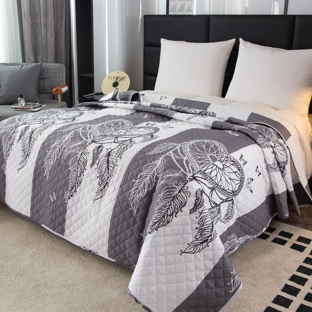 Cuvertura de pat TIRSO gri-alb Dimensiune: 170 x 210 cm