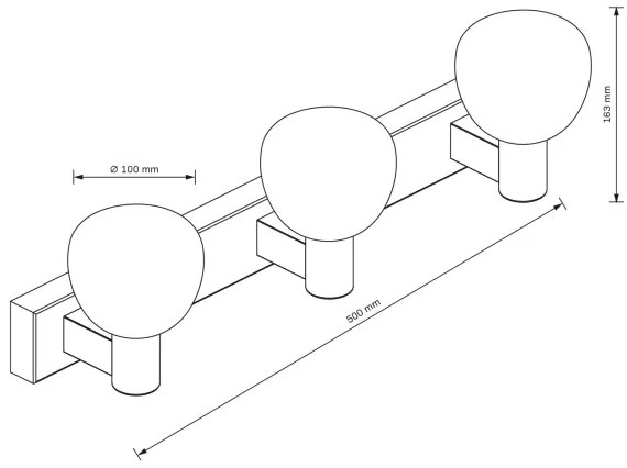Aplica de perete pentru baie POLA, 3xG9/5W/230V, IP44, negru/transparent