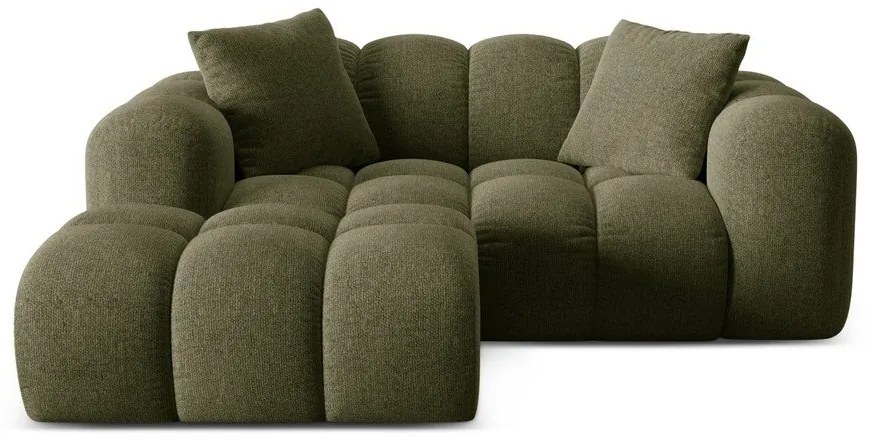 Colțar verde cu tapițerie din chenille (cu colț pe partea stângă/cu șezlong) Treno – Cosmopolitan Design