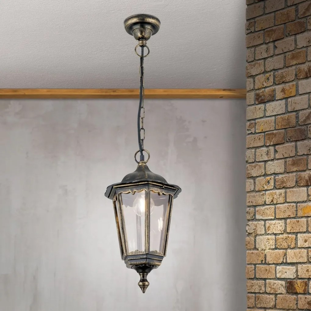 Pendul exterior stil clasic IP43 Puchberg AL 11K/82502 schwarz-gold/rauch OR