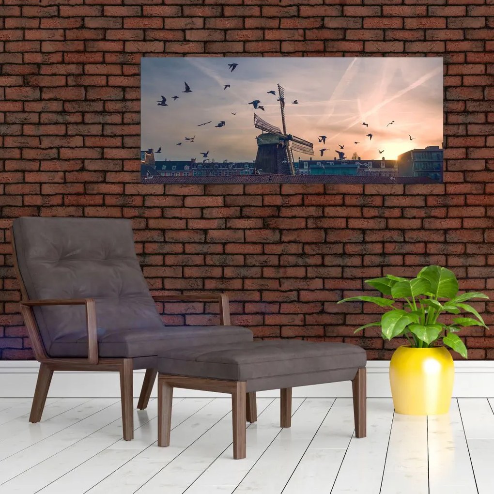 Tablou cu moară de vânt (120x50 cm)