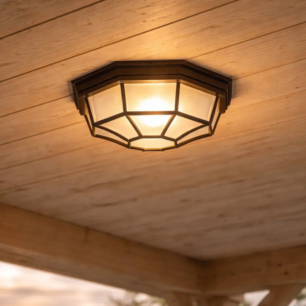 Plafonieră rustică maro rugină 26,5 IP44 - Bri