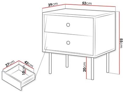 Set două noptiere Aurezzo 150 (alb). 1121821