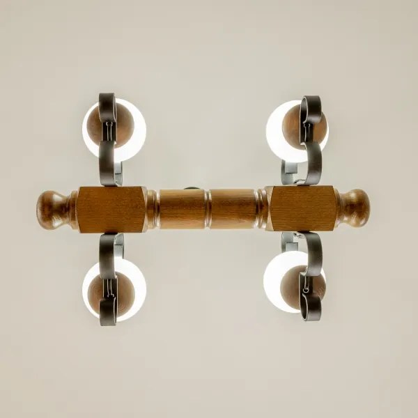 Lustră pe lanț Brilagi RUSTIC 4xE14/40W/230V fag/nuc