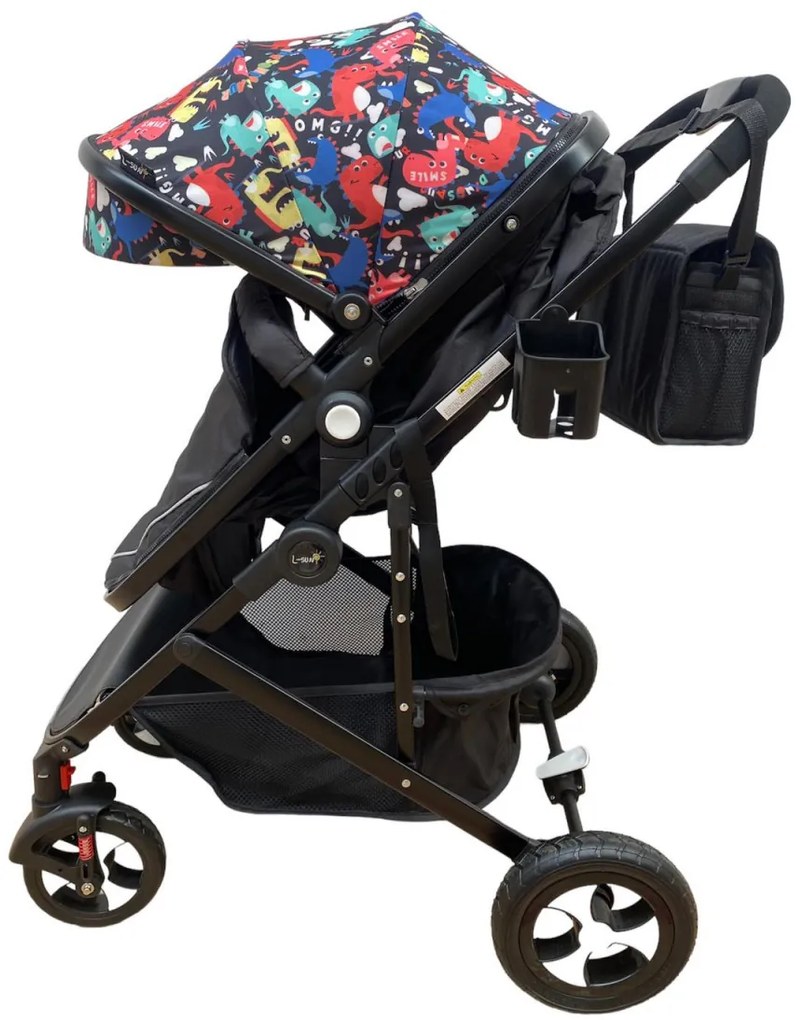 Carucior 2 in 1 reversibil si transformabil, landou sport si geanta cadou - Multicolor - CPC-08-multicolor