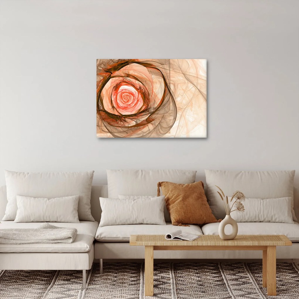 Tablou - Abstract trandafir roz cu fundal alb (70x50 cm)