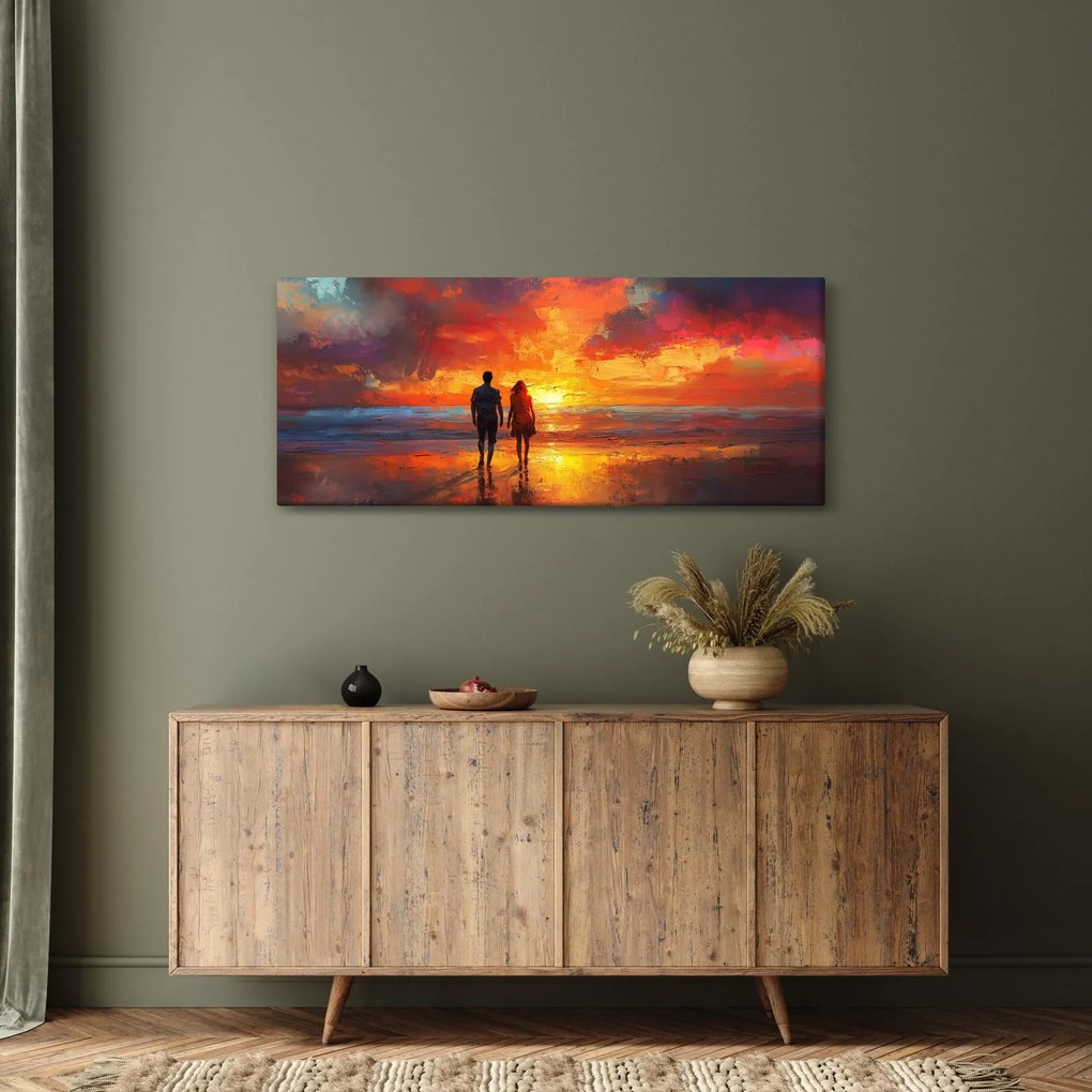 Tablou - Plimbare pe plajă (120x50 cm)