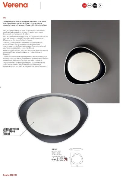 Plafonieră LED Redo 05-922 VERENA LED/24W/230V antracit