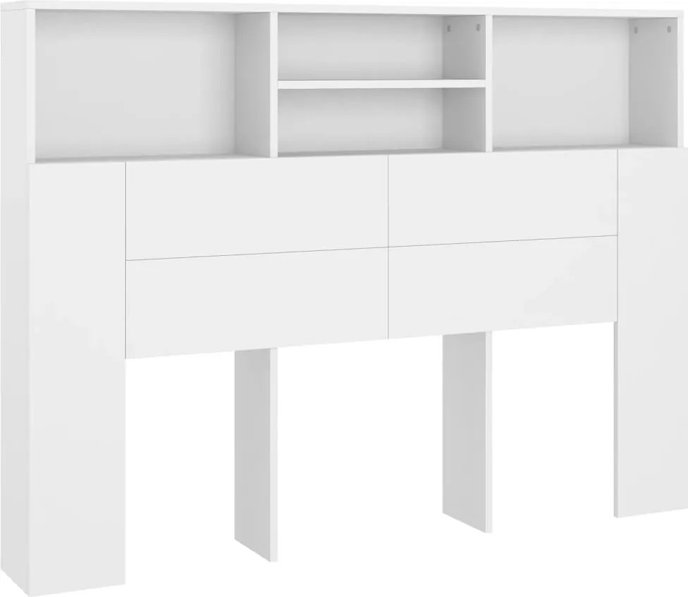 vidaXL Dulap pentru tăblie de pat, alb, 140x19x103,5 cm