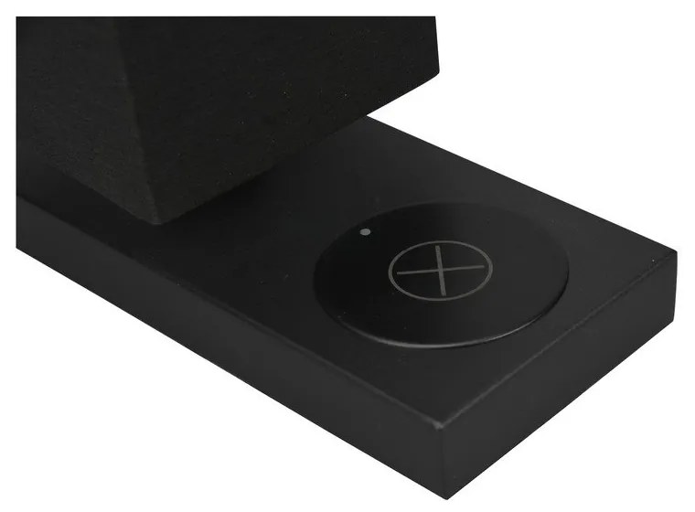 Veioză negru-mat cu încărcător wireless (înălțime 35 cm) Haley – Trio